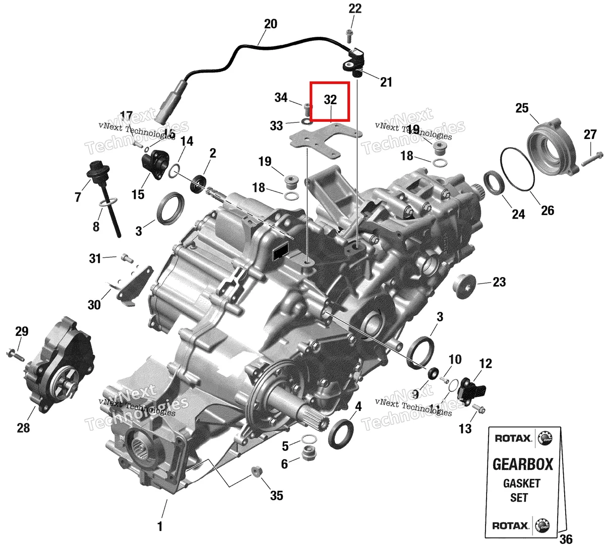 Деталь 420941527 на схеме узла 2022 Can-Am Traxter 6X6 HD10 - DPS - CE Rotax - Gear Box And Components