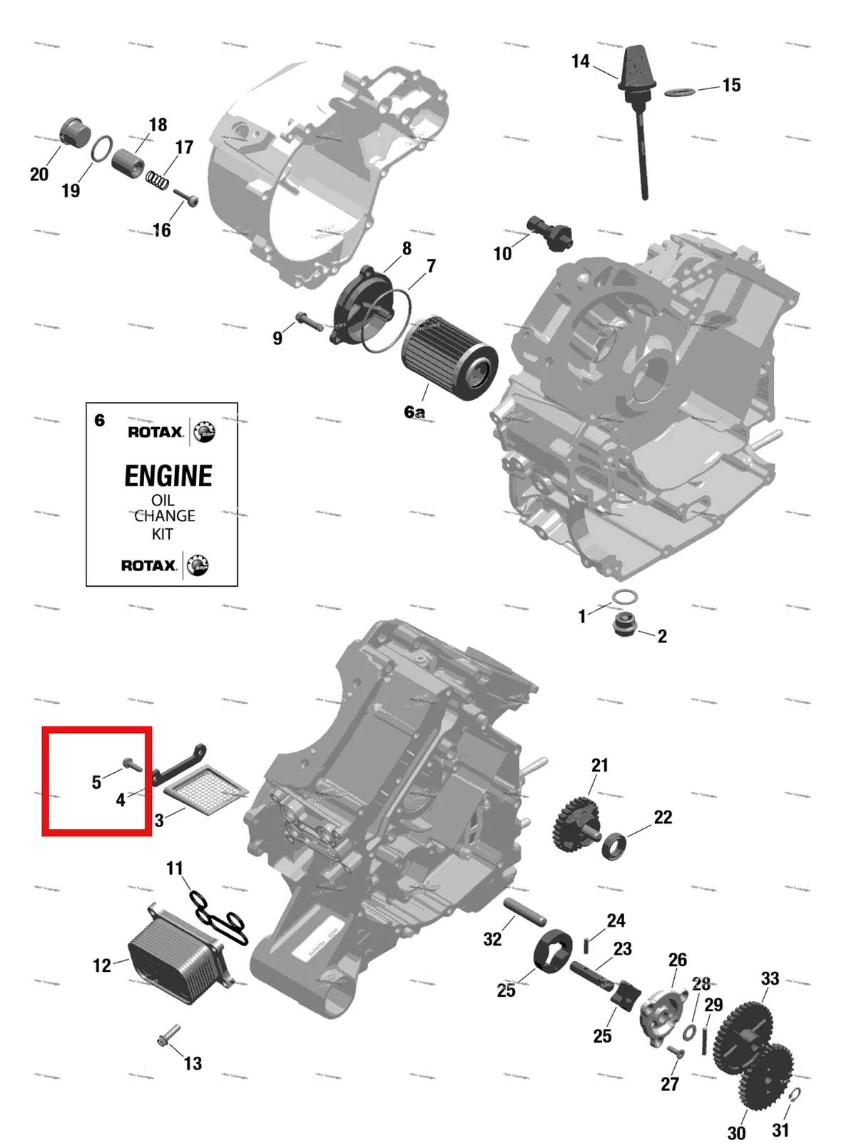 Деталь 420941925 (Деталь Taptite Screw M5x16) на схеме узла 2024 Can-Am Outlander MAX 1000 EFI 6X6 - 5ZRA - XT Package - Boreal Green Rotax - Engine Lubrication