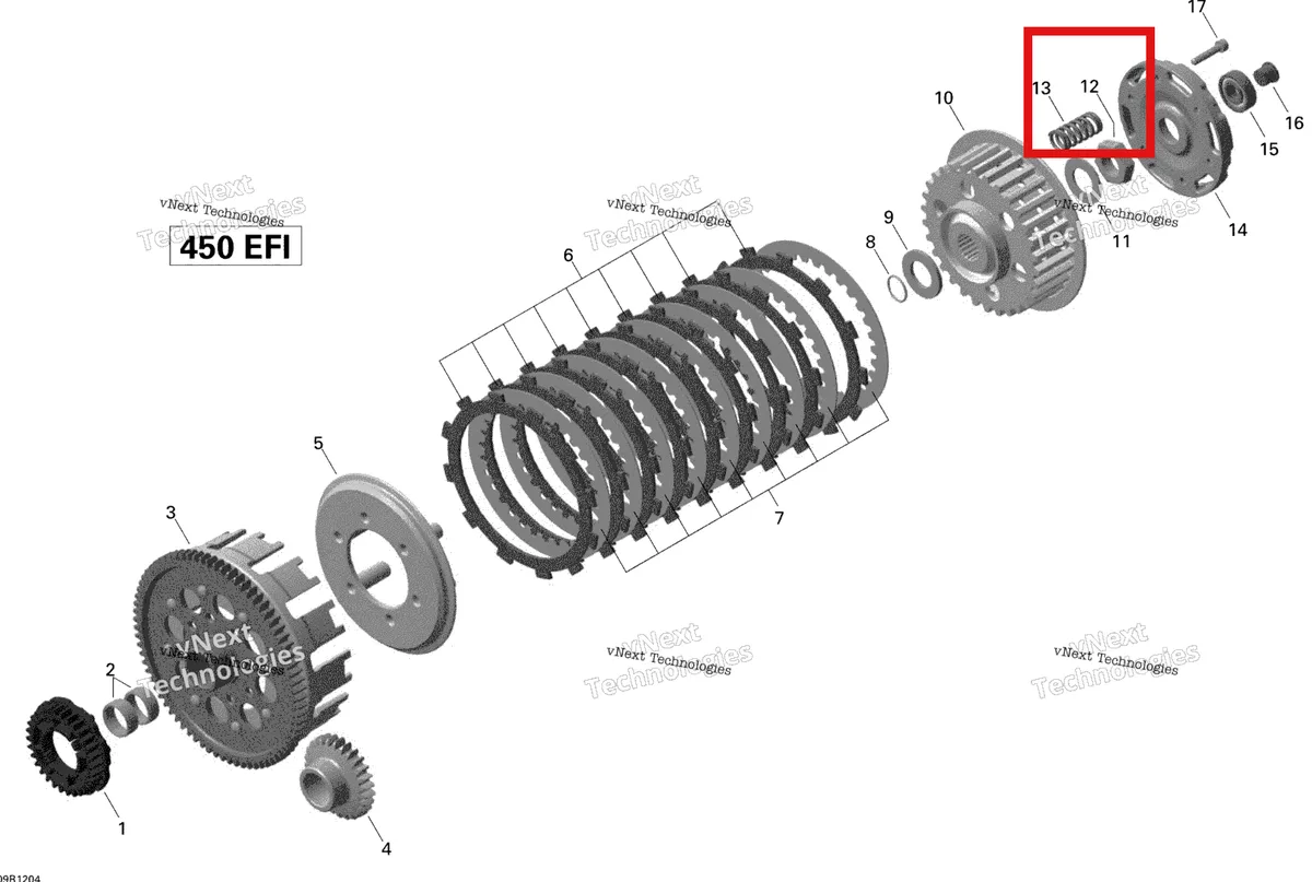 Деталь 420942220 на схеме узла 2015 Can-Am DS 450EFI STD Clutch