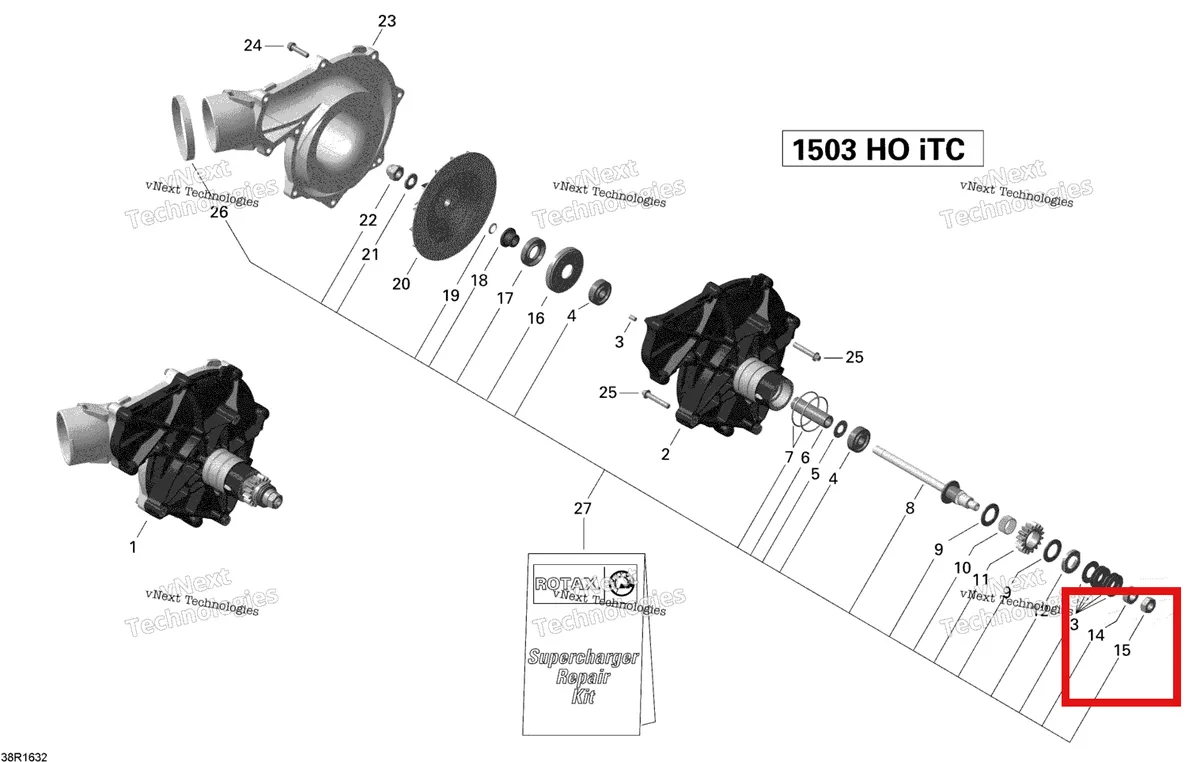 Деталь 420942950 на схеме узла 2016 Sea-Doo RXT Supercharger - 260