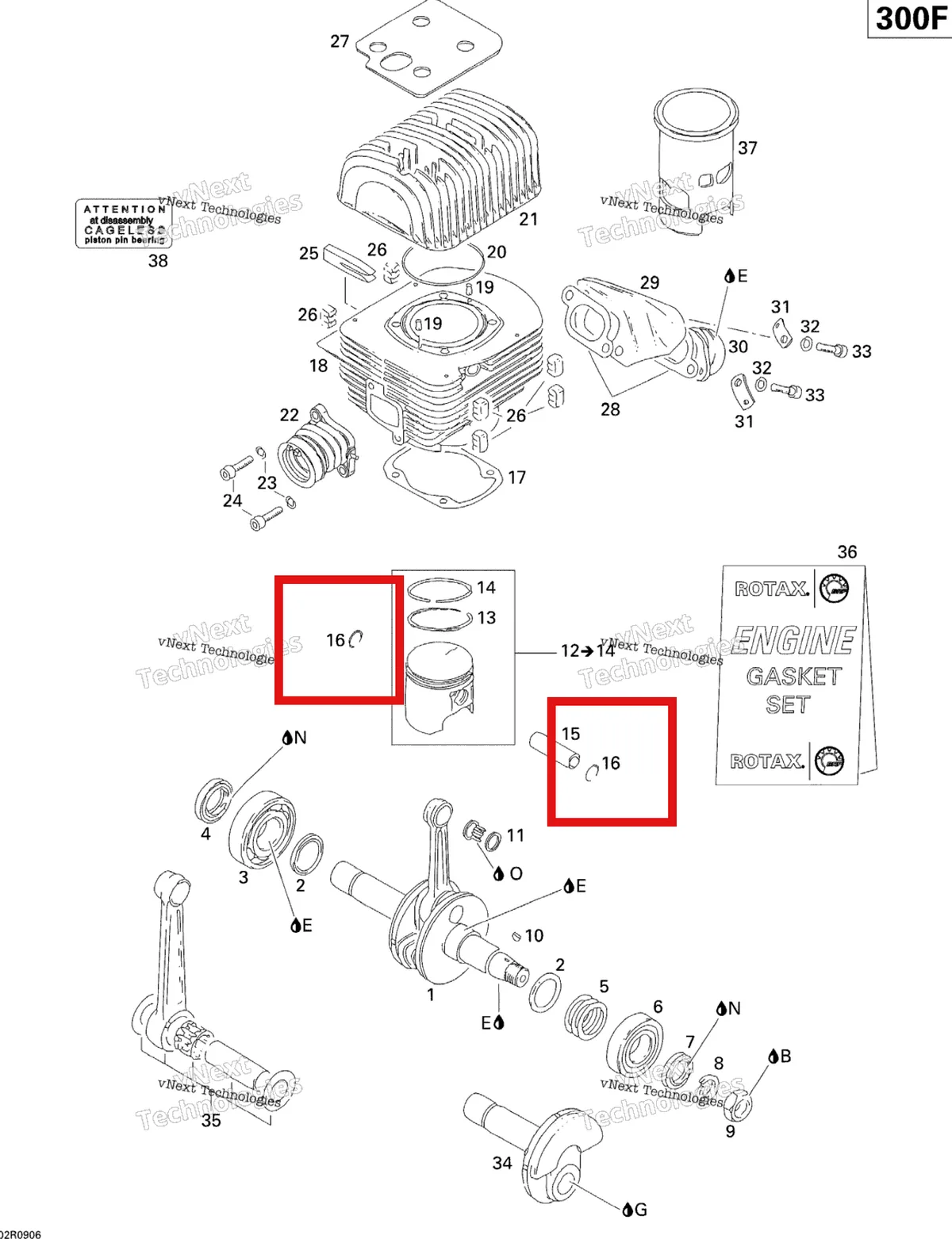 Деталь 420945735 (Стопорное кольцо) на схеме узла 2009 Ski-Doo Skandic Tundra Crankshaft, Piston And Cylinder