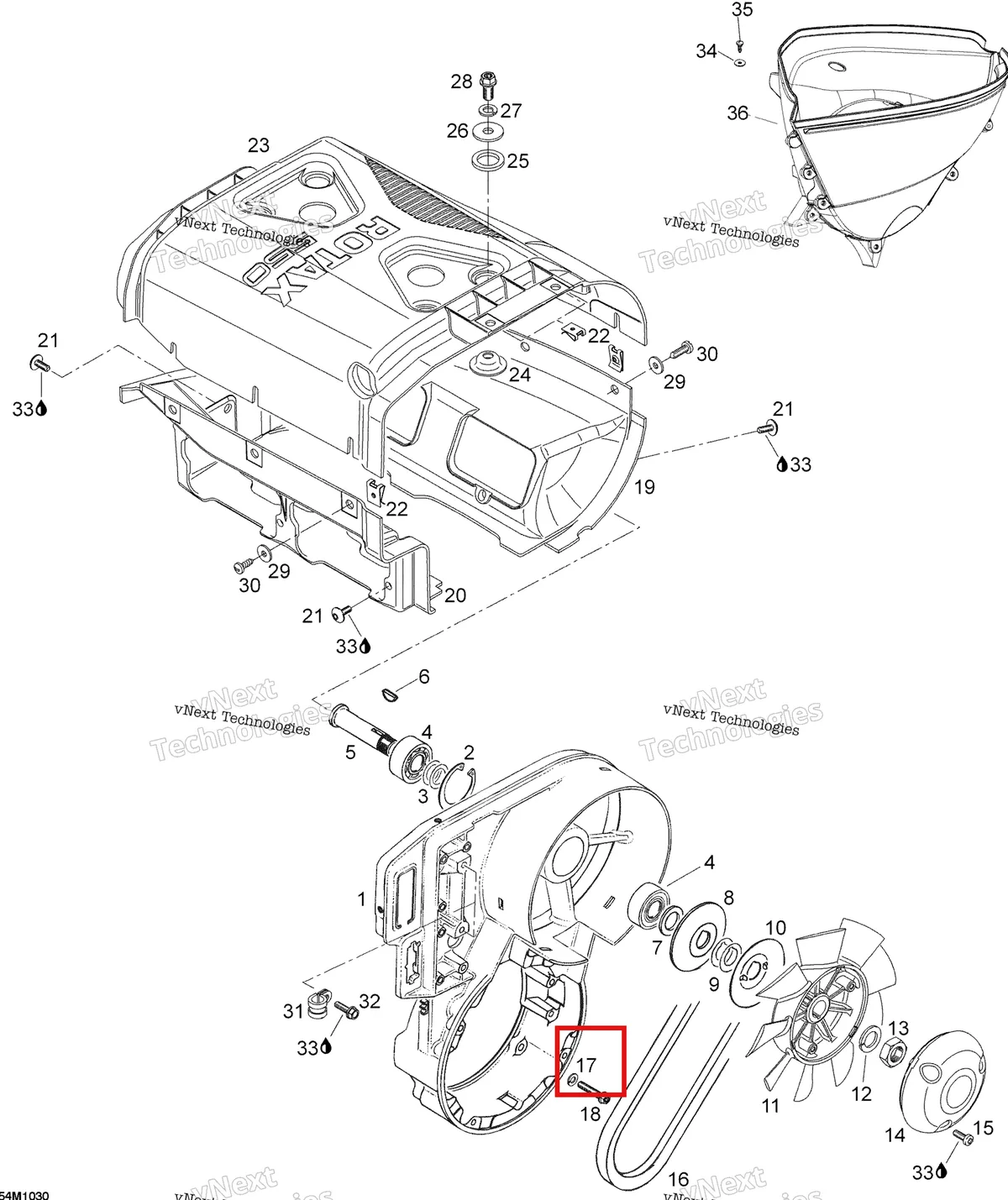 Деталь 420945751 (Пружинная шайба) на схеме узла 2011 Ski-Doo Skandic WT 550F YetiII Fan