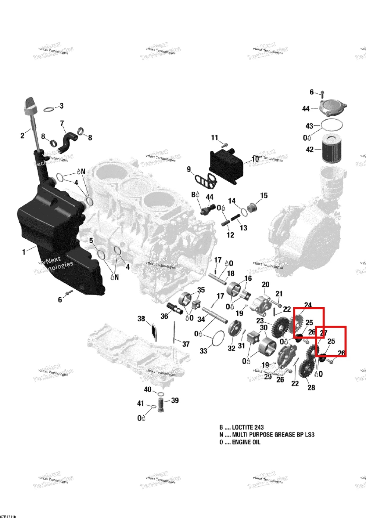 Деталь 420947396 на схеме узла 2017 Ski-Doo EXPEDITION - 4-STROKE - LE-SE Engine Lubrication - 1200 4-Tec
