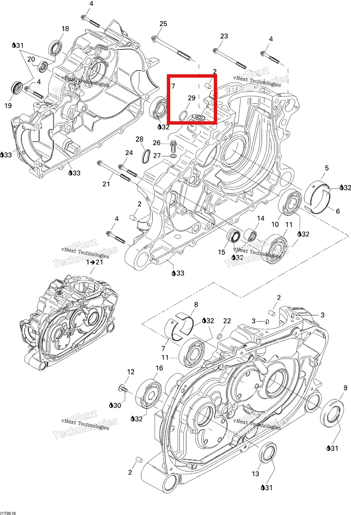 Деталь 420950180 на схеме узла Crankcase