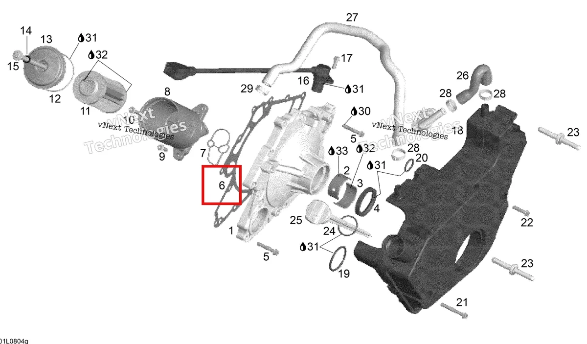 Деталь 420950610 (Прокладка) на схеме узла 2008 Ski-Doo Expedition V-1300 Oil System