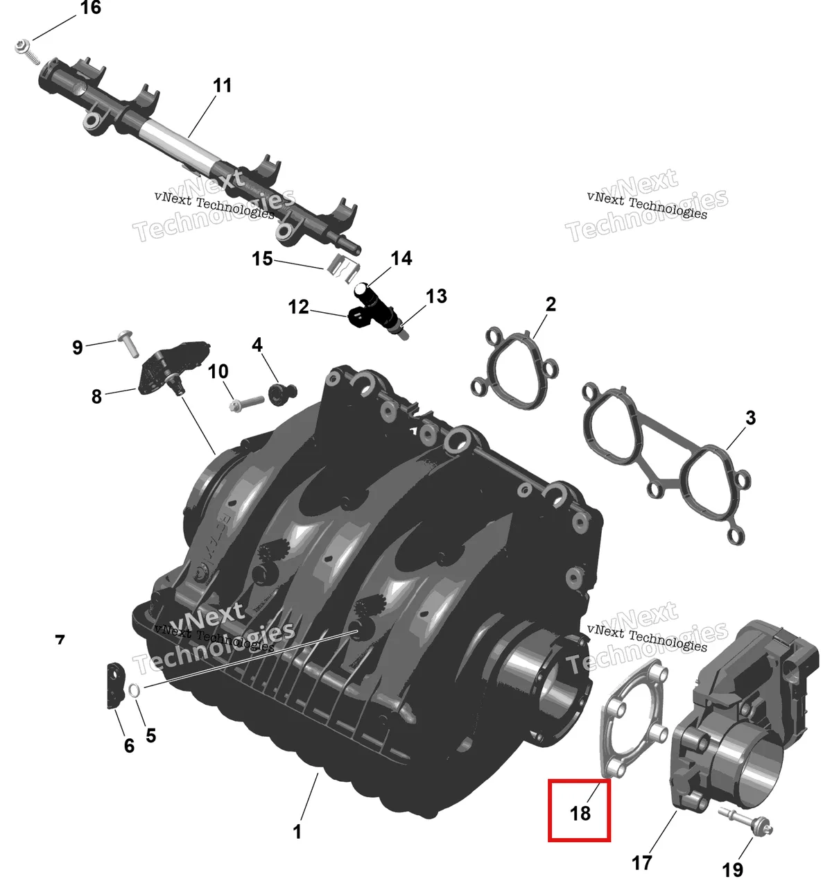 Деталь 420950792 (Деталь Rubber Gasket) на схеме узла 2026 Sea-Doo GTI - 130 - STD - 38TB - Bright White Rotax - Air Intake Manifold And Throttle Body