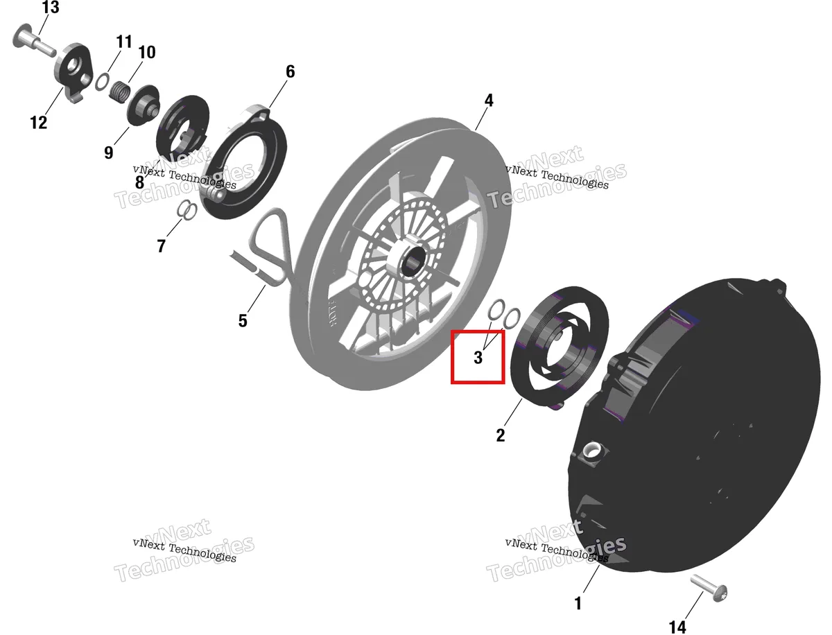 Деталь 420950811 на схеме узла 2024 Ski-Doo BMRA - RACING 600 RS Rotax - Rewind Starter