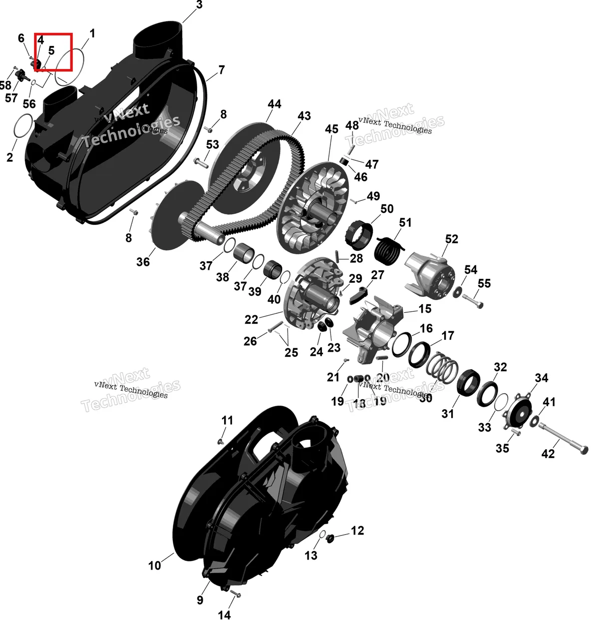 Деталь 420950815 на схеме узла 2026 Can-Am Maverick Max - TURBO - DS - 7WTB - Dusty Navy Satin - 64