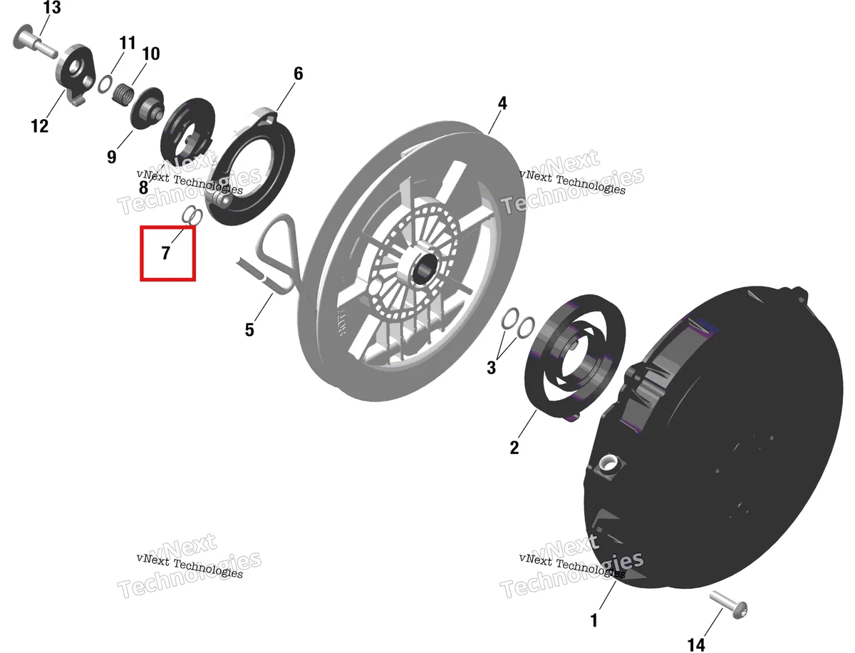 Деталь 420950951 на схеме узла 2024 Ski-Doo BMRA - RACING 600 RS Rotax - Rewind Starter
