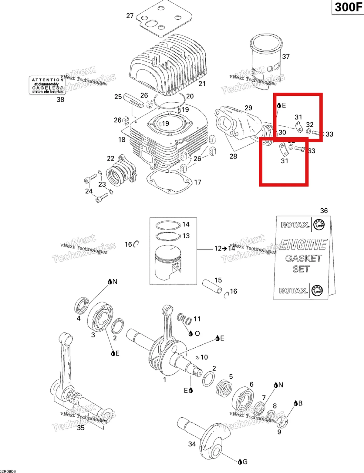 Деталь 420953170 (Кронштейн) на схеме узла 2009 Ski-Doo Skandic Tundra Crankshaft, Piston And Cylinder