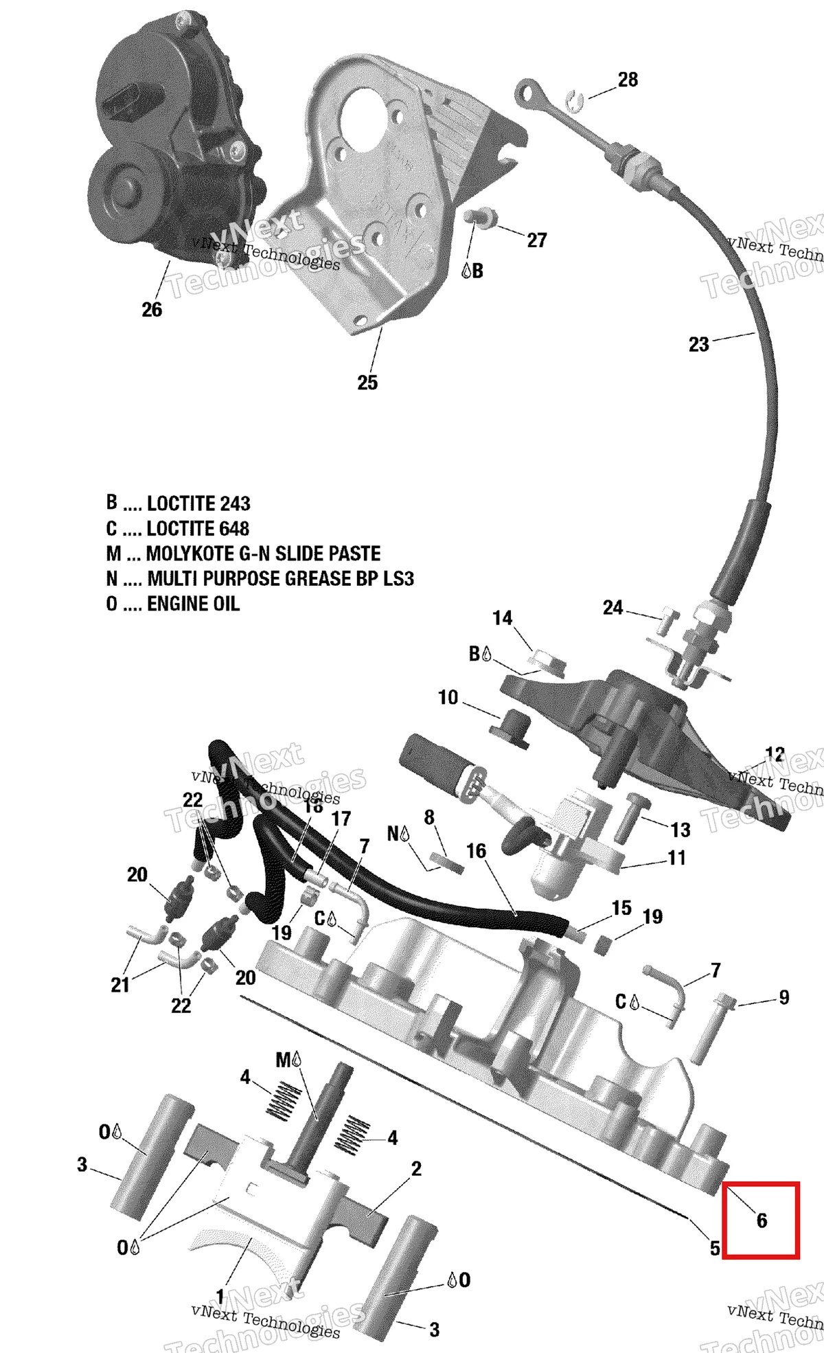 Деталь 420954038 на схеме узла 2019 Ski-Doo FREERIDE 137 850 E-TEC Rave Valve