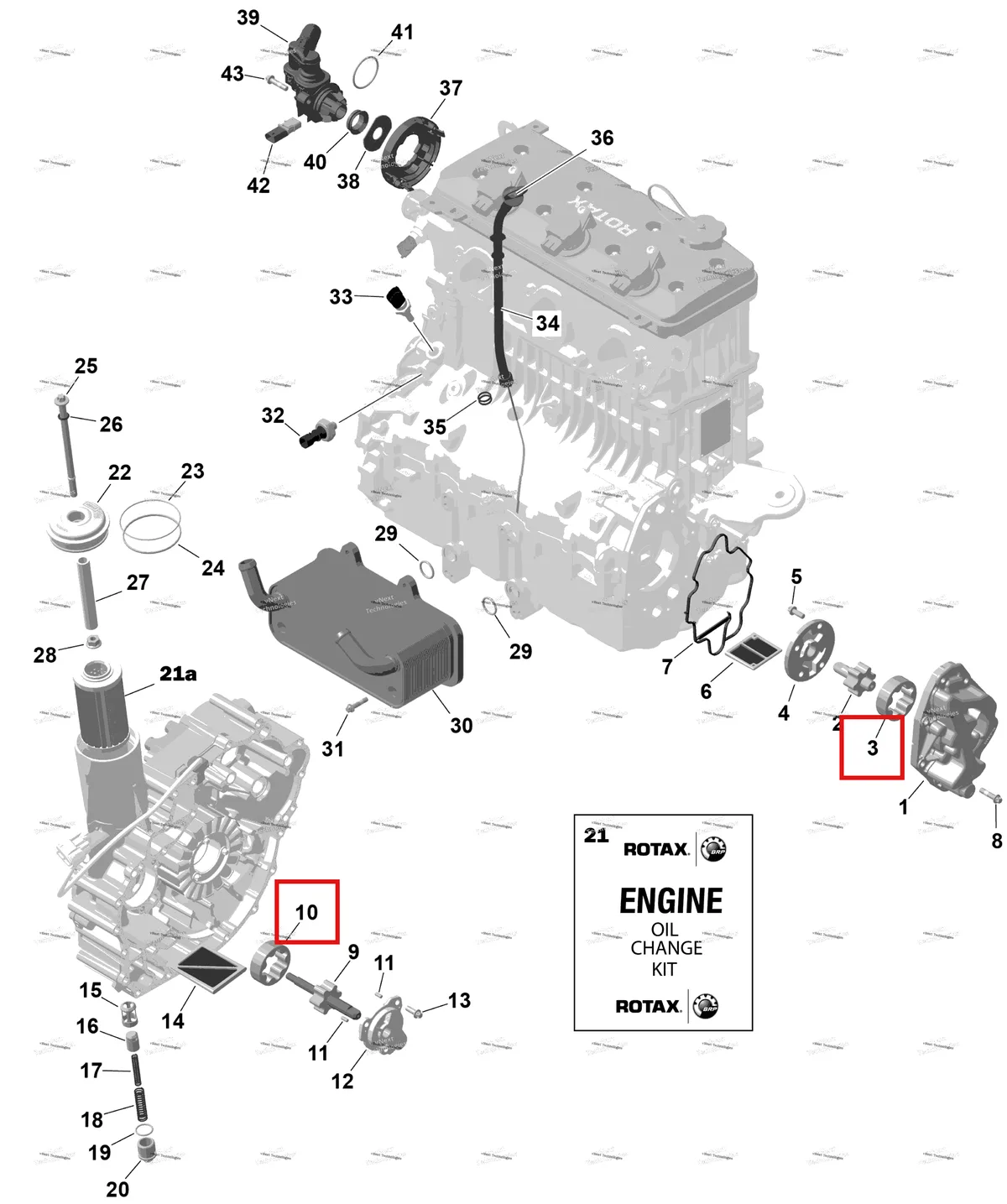 Деталь 420956675 на схеме узла 2026 Sea-Doo GTX - 325 - LIMITED - 26TC - Hybrid White Peal - Audio Rotax - Engine Lubrication
