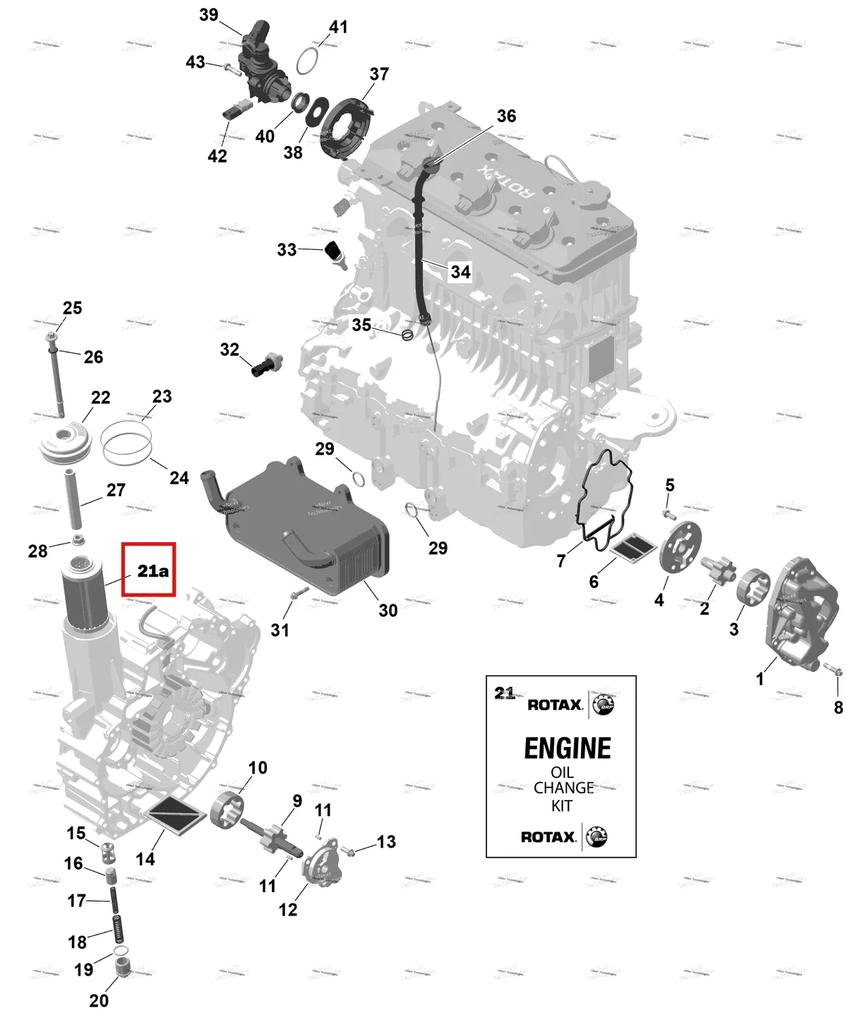 Деталь 420956744 на схеме узла 2026 Sea-Doo GTX - 300 - STD - 15TA - Blue Abyss - Audio Rotax - Engine Lubrication