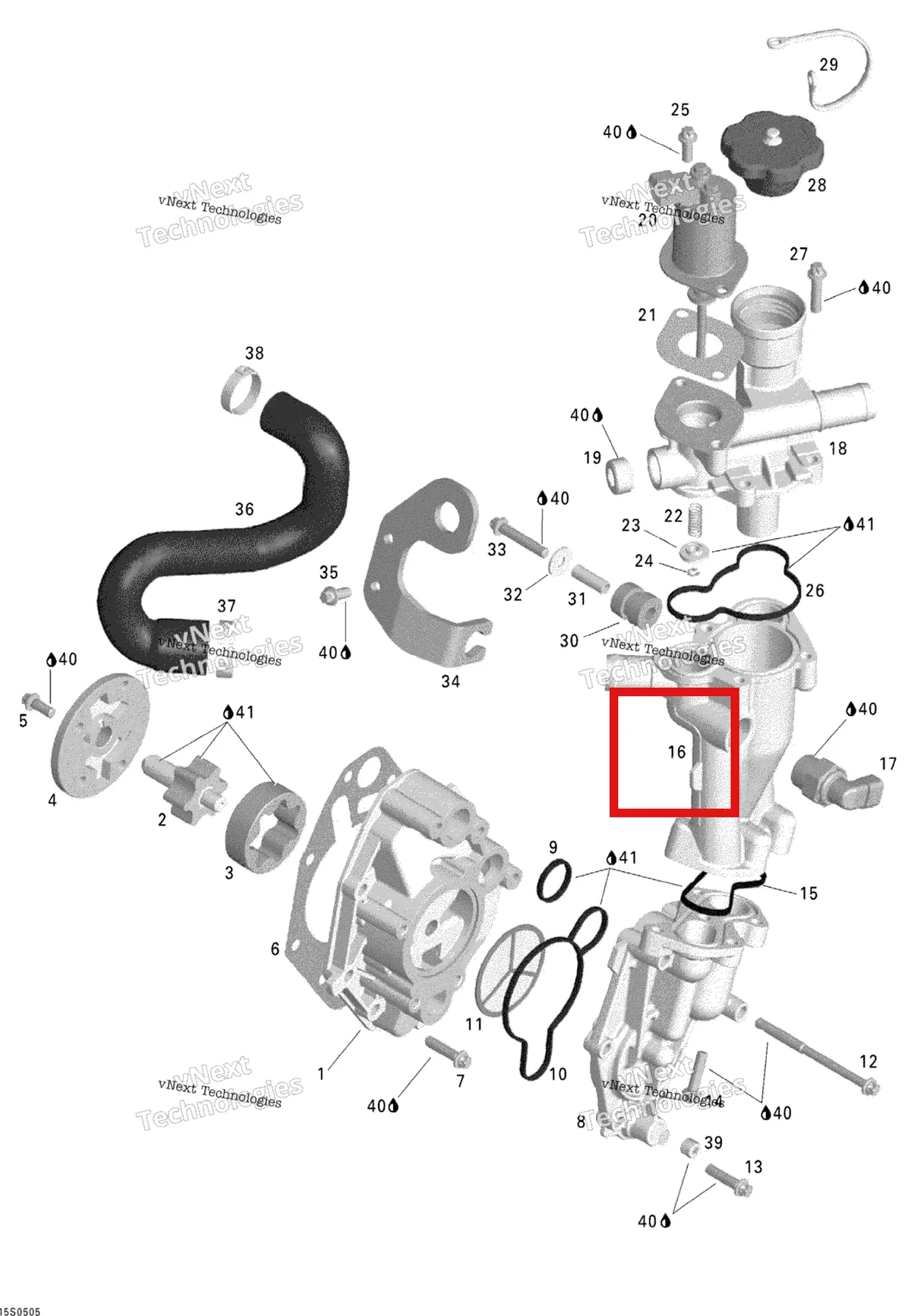 Деталь 420956761 на схеме узла 2005 Sea-Doo GTX 4-TEC, STD Oil Separator