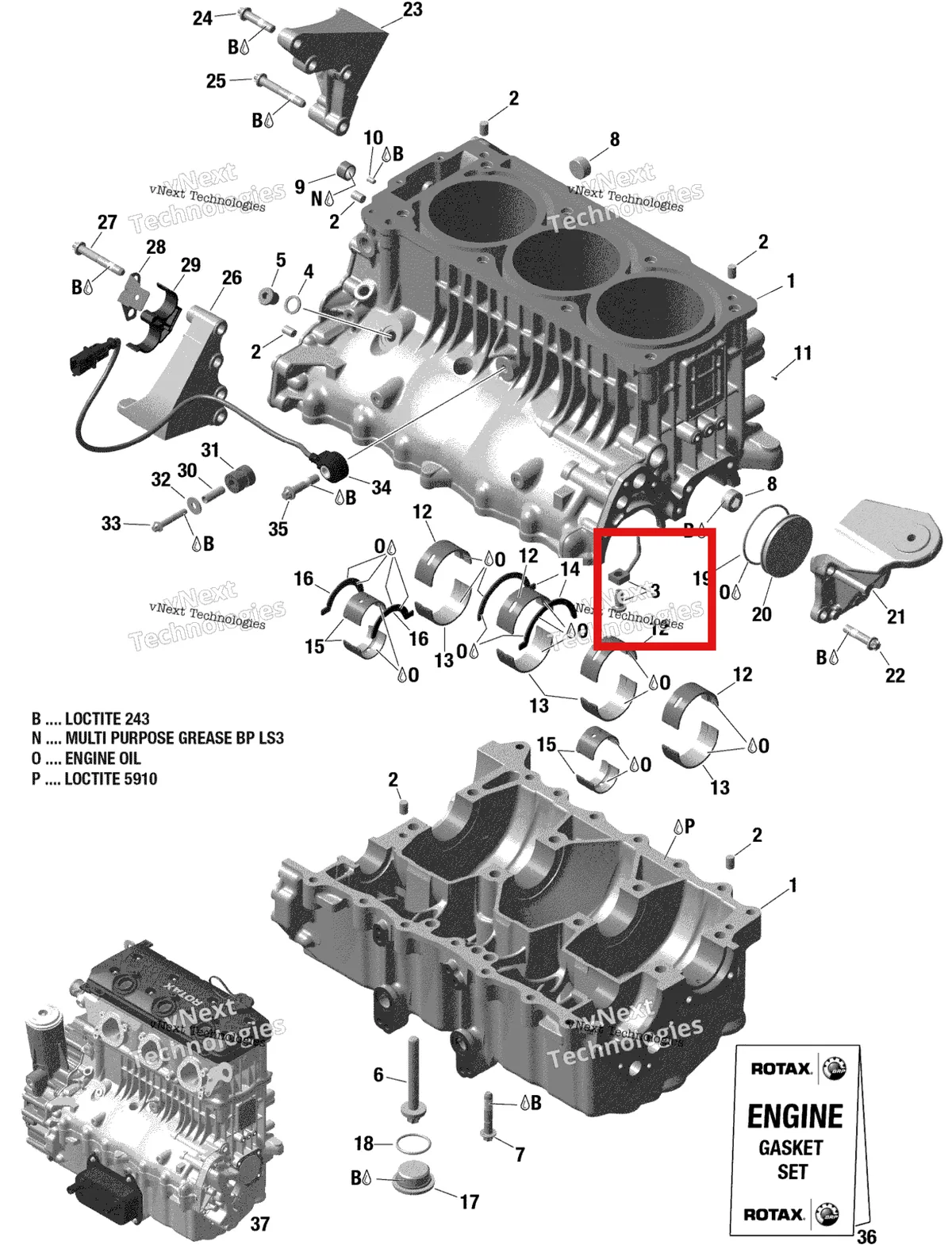 Деталь 420956827 на схеме узла Engine Block