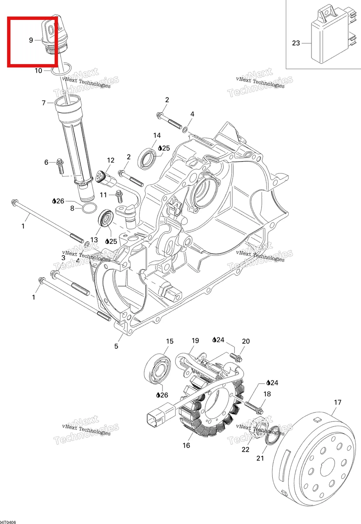 Деталь 420956895 на схеме узла 2004 Can-Am Quest MAX Magneto