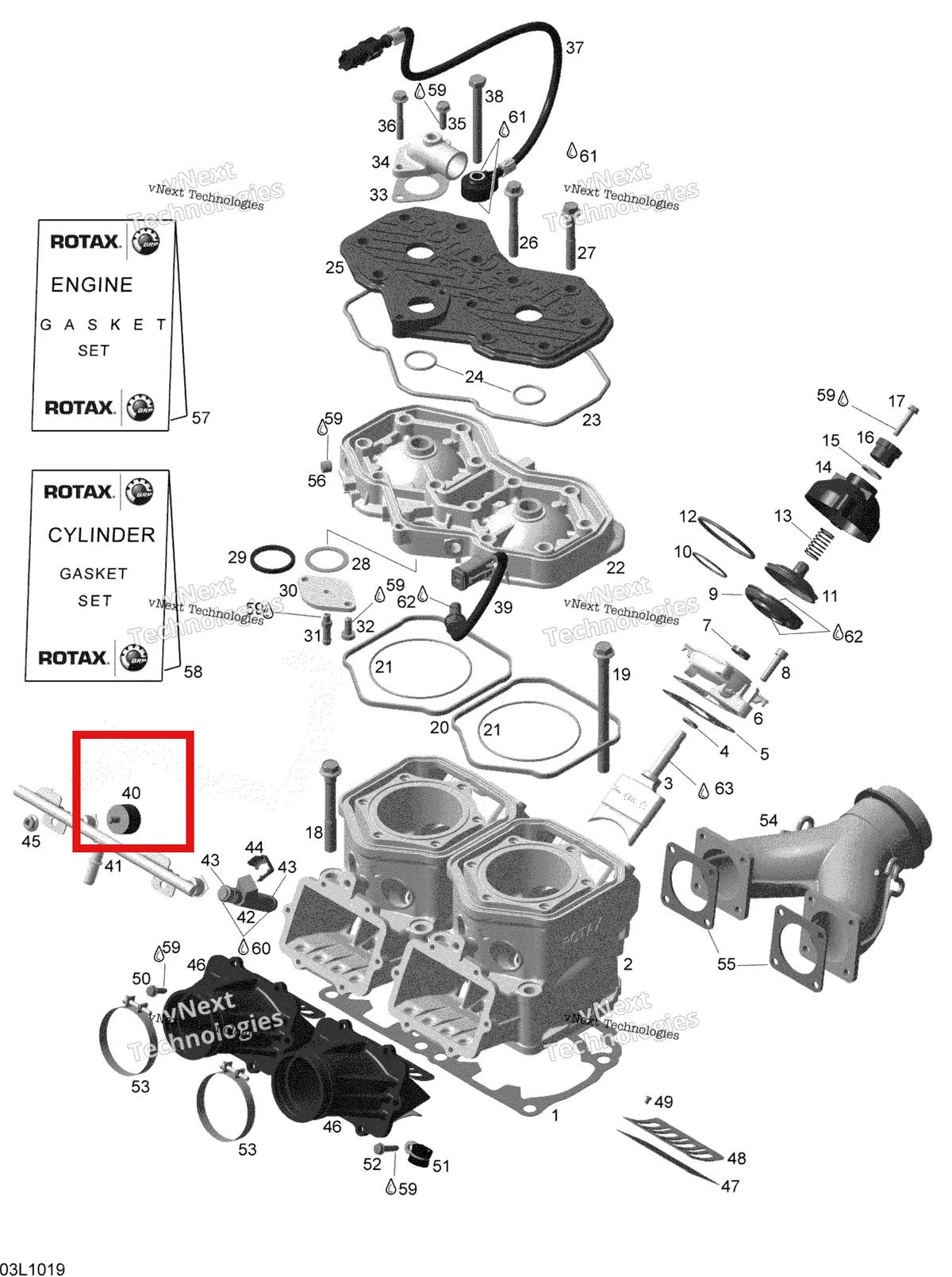 Деталь 420960065 (Стопор) на схеме узла 2010 Ski-Doo Expedition TUV SE 600HO SDI XU Cylinder And Cylinder Head