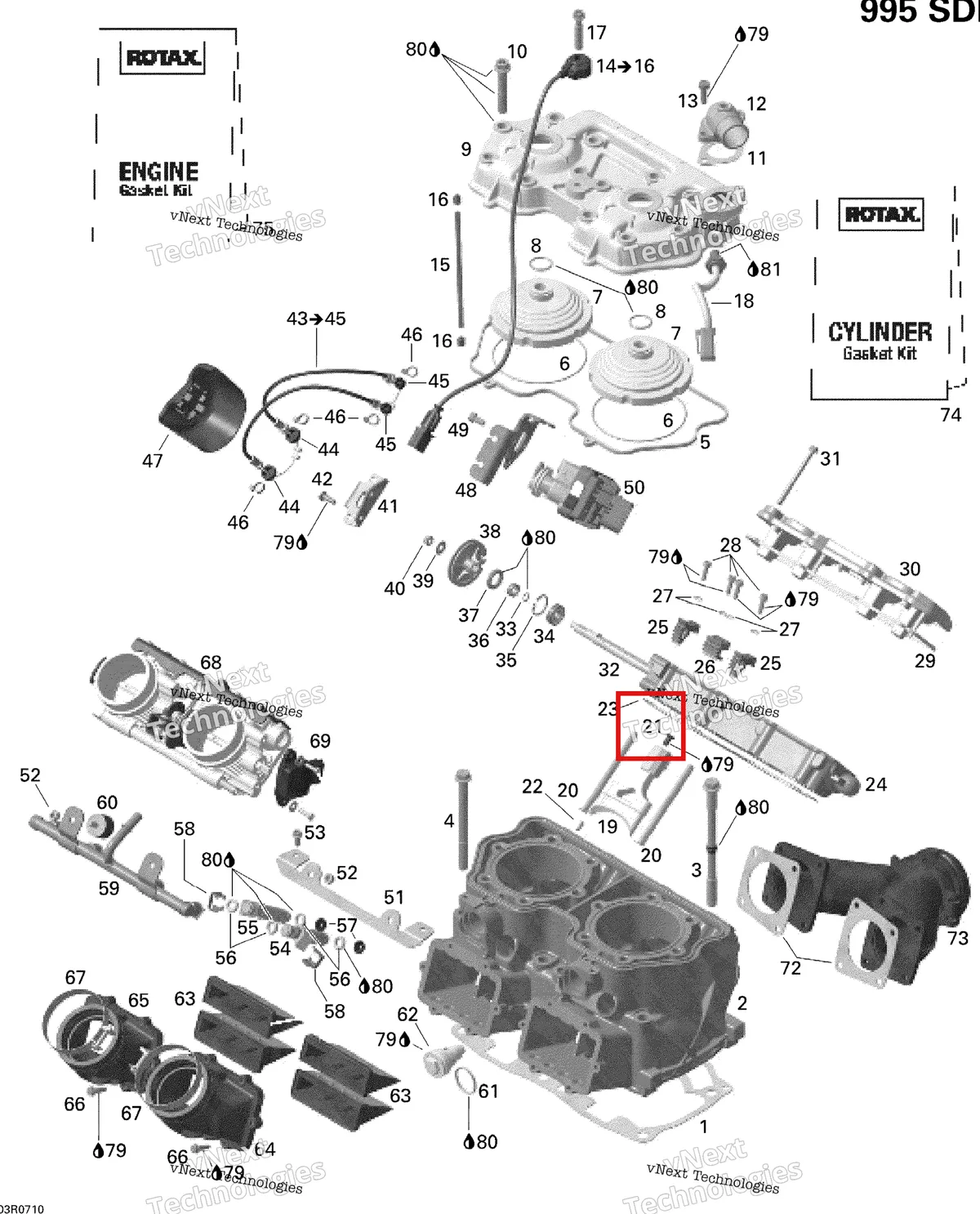 Деталь 420960390 на схеме узла 2007 Ski-Doo MACH Z Adrenaline Cylinder And Cylinder Head, Mach, Mxz, Hm Eur