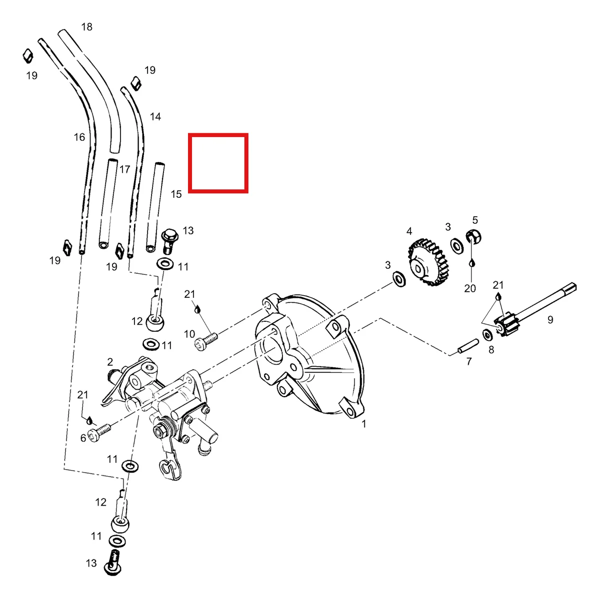 Деталь 420960563 (Деталь Oil Line Mag. Side) на схеме узла 01- Oil Pump