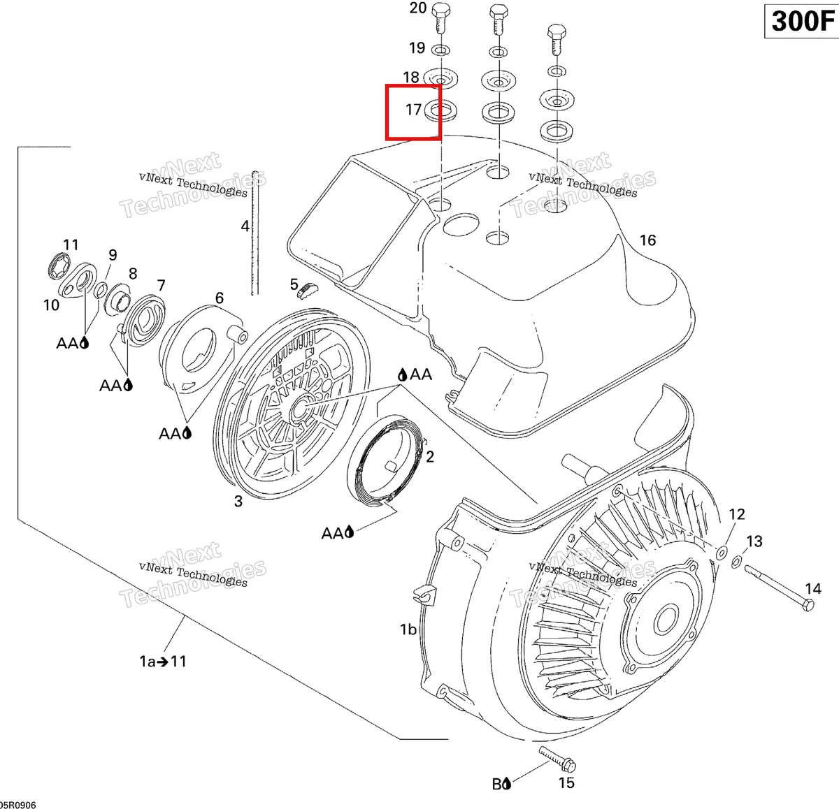 Деталь 420960860 (Деталь Rubber Washer) на схеме узла 2009 Ski-Doo Skandic Tundra Rewind Starter