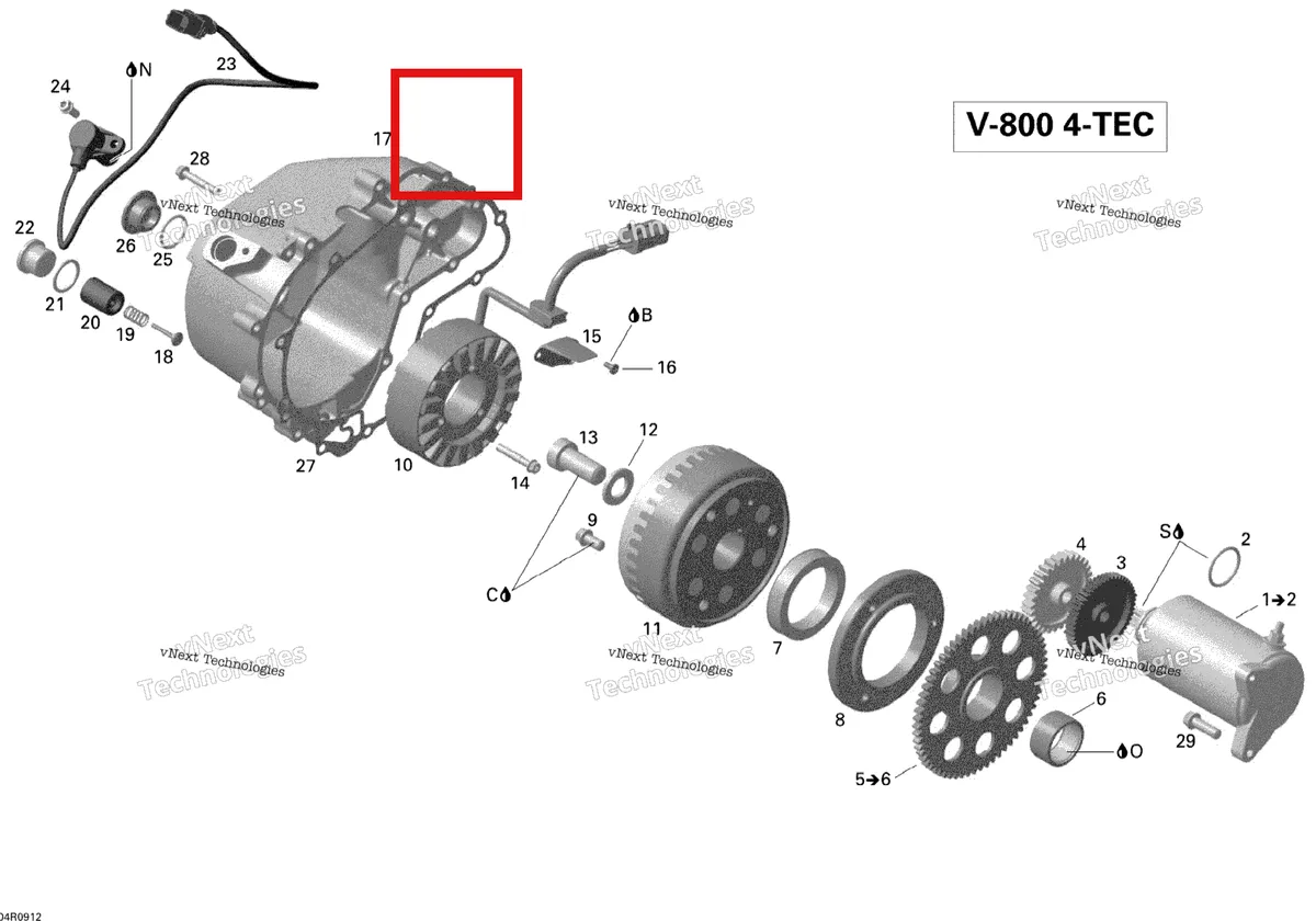 Схема применяемости: Crank Position курок Ski-Doo Skandic Tundra LT V800 4-TEC (2009) (420966575)