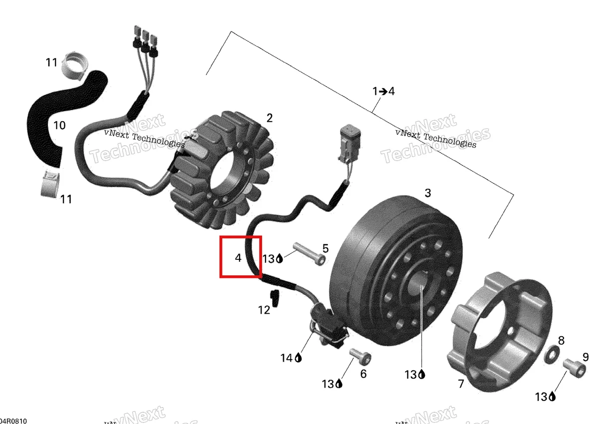 Деталь 420966838 (Деталь Pick Up Assy) на схеме узла 2008 Ski-Doo MX Z 600RS Magneto