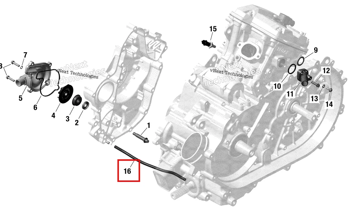 Деталь 420974529 на схеме узла 2022 Can-Am Commander 700 EFI - DPS Rotax - Engine Cooling