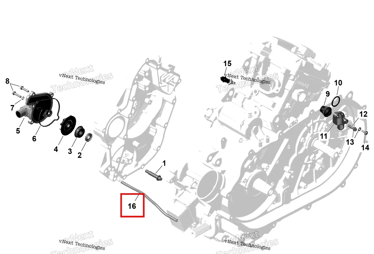 Деталь 420974562 (Топливный трубка Can-Am Outlander 4x4 XT 1000R (2025) (420974562)) на схеме узла 2026 Can-Am OUTLANDER - 2X4 - STD - 500 - 1KTB - Legion Red Rotax - Engine Cooling