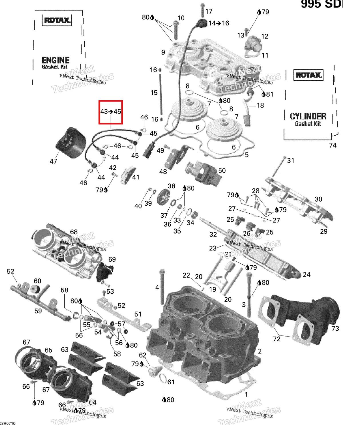Деталь 420997023 на схеме узла 2007 Ski-Doo MACH Z Adrenaline Cylinder And Cylinder Head, Mach, Mxz, Hm Eur