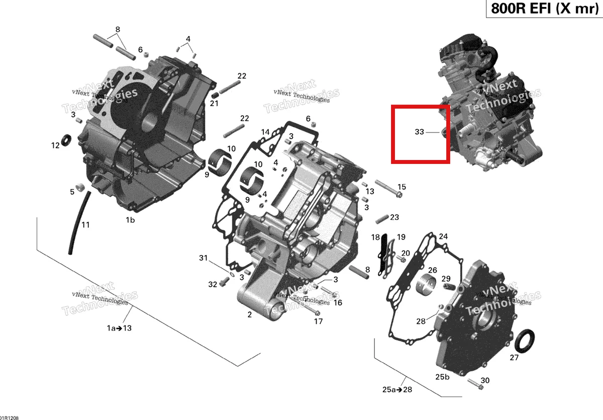 Деталь 421000704 на схеме узла 2012 Can-Am Outlander 800REFI Xmr Crankcase