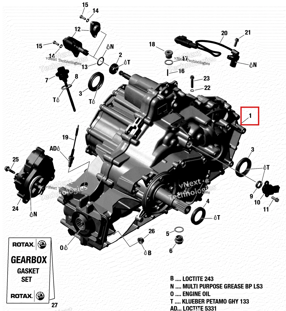 Деталь 421000728 на схеме узла 2018 Can-Am DEFENDER HD10 Gear Box Assembly