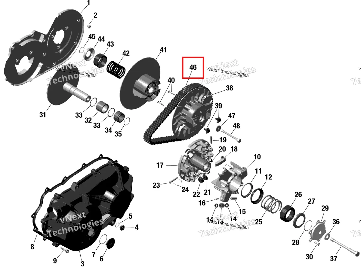Деталь 422280226 на схеме узла 2024 Can-Am Outlander 500 2X4 - 1KRB - STD Package - Legion Red Rotax - Cvt