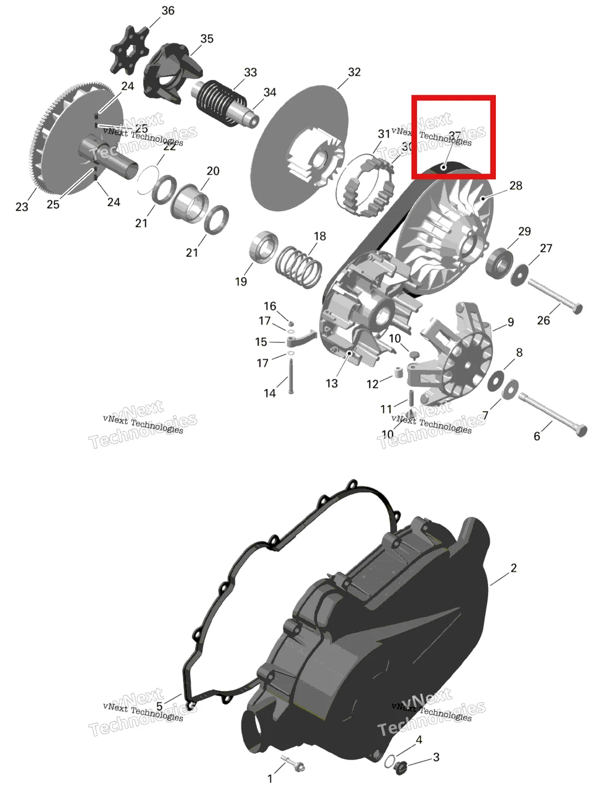 Деталь 422280283 на схеме узла 2024 Can-Am Outlander MAX 450 EFI 6X6 - 4ZRA - DPS Package - Tundra Green Rotax - Cvt