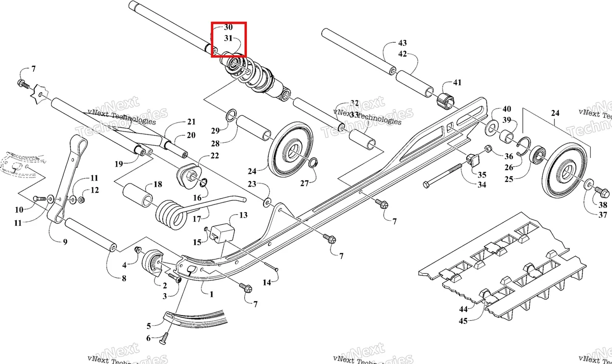 Деталь 4703-355 на схеме узла 2026 Ski-Doo MXZ 200 Rear Suspension
