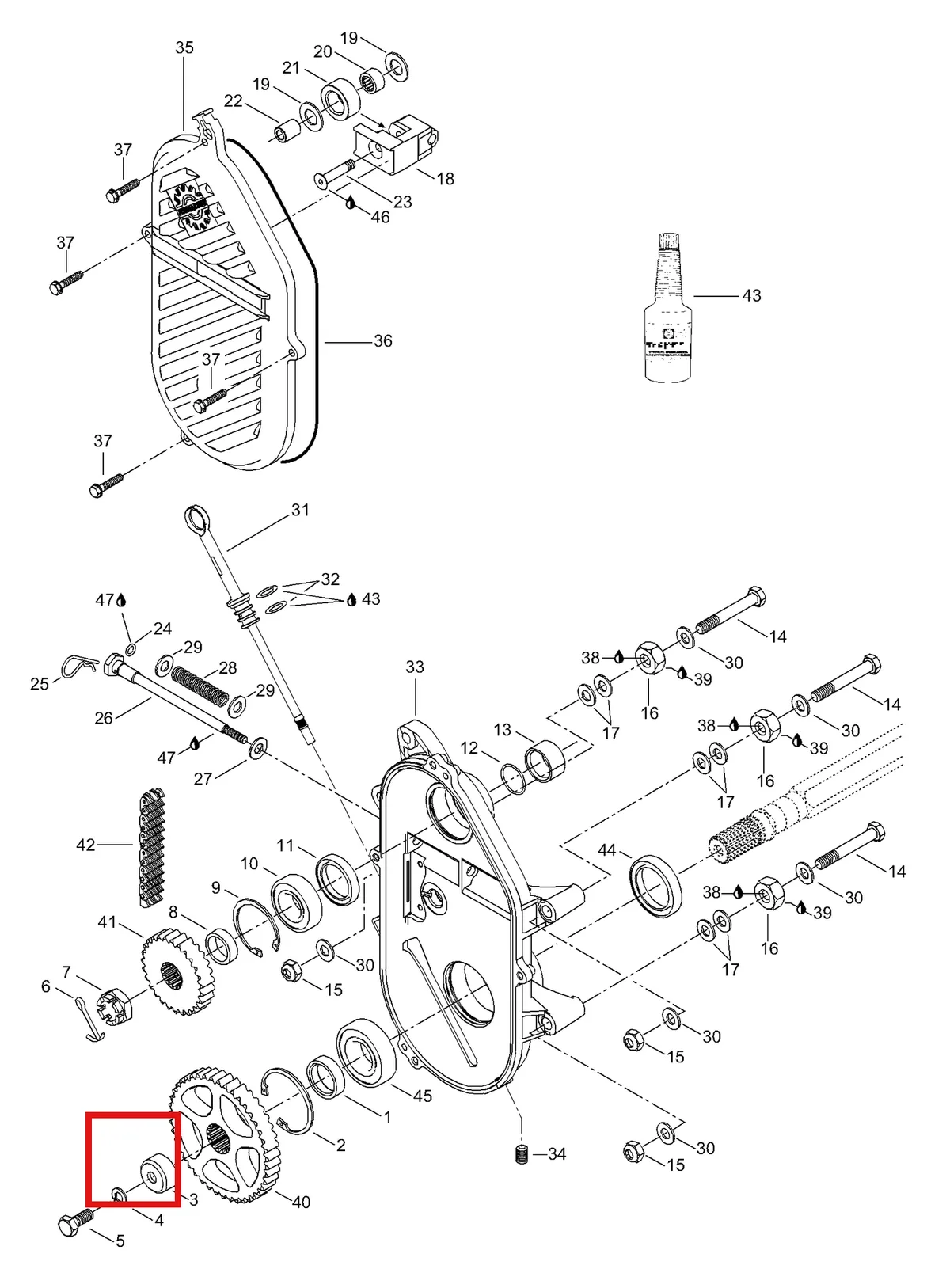 Деталь 486092700 (Деталь Sprocket Z=20) на схеме узла 05- Chaincase