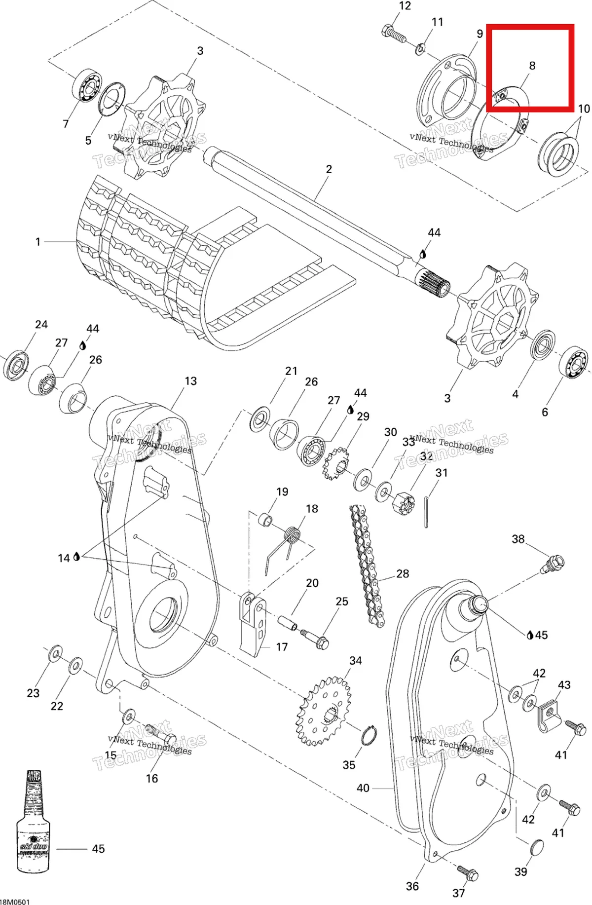 Деталь 501015200 на схеме узла 2005 Ski-Doo Tundra R Transmission