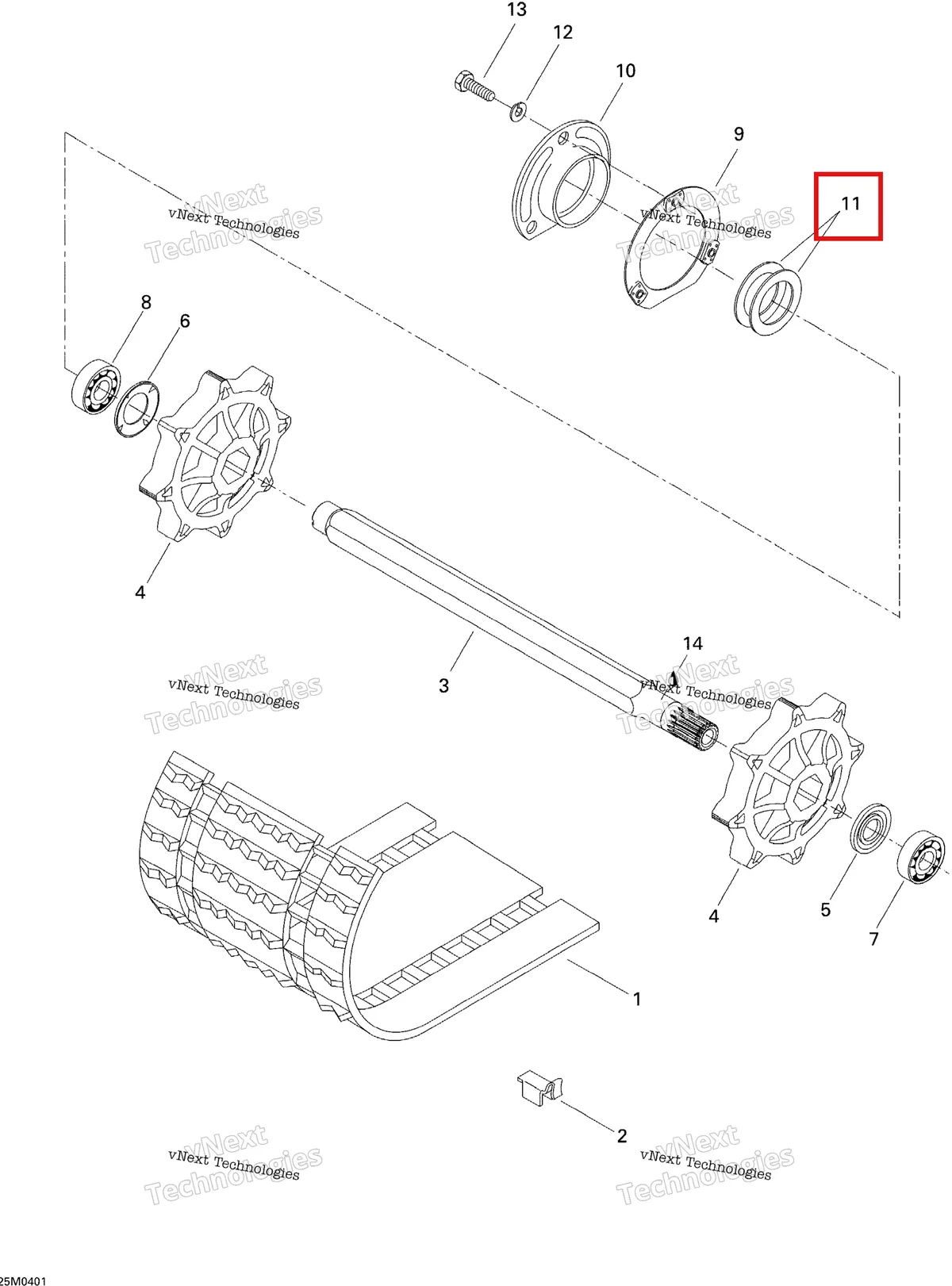 Деталь 501020500 на схеме узла 2004 Ski-Doo Tundra R Drive System