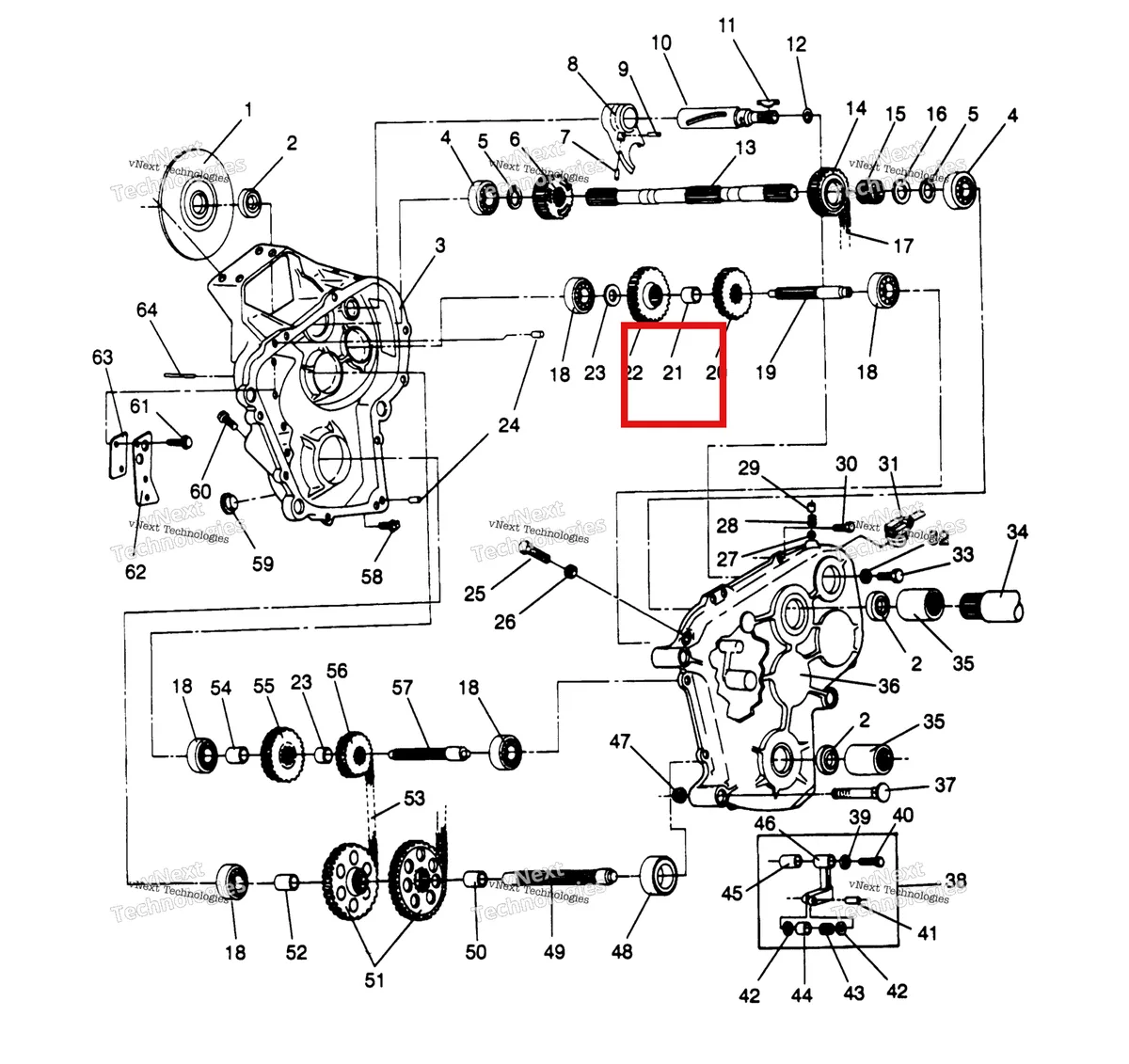Деталь 5010260 на схеме узла Gearcase Widetrak Gt & European Widetrak Gt E962061