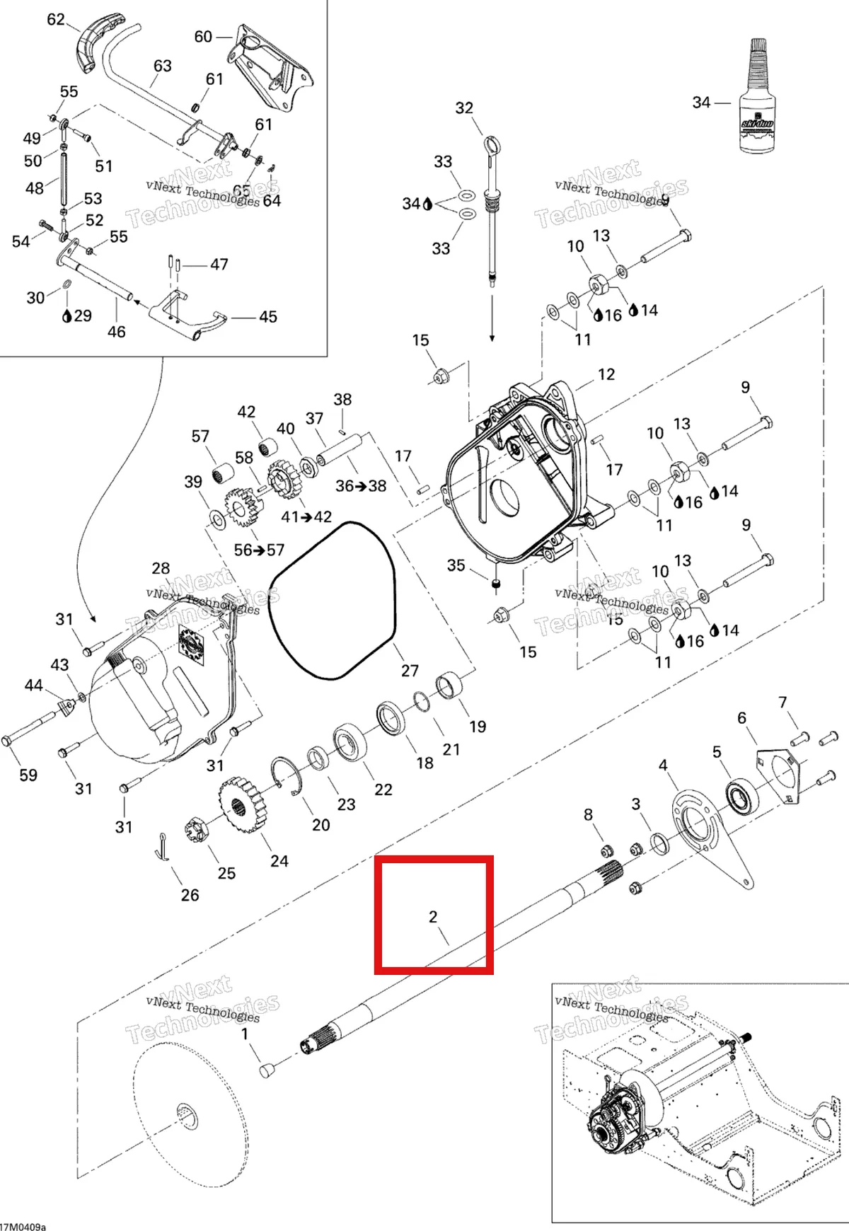 Деталь 501026300 (Счетчик Вал) на схеме узла 2005 Ski-Doo Legend V-1000 Drive System 1