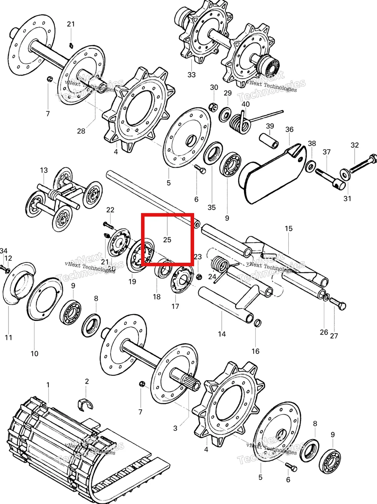 Деталь 502000800 на схеме узла 1996 Ski-Doo Elan 247 Rear Suspension