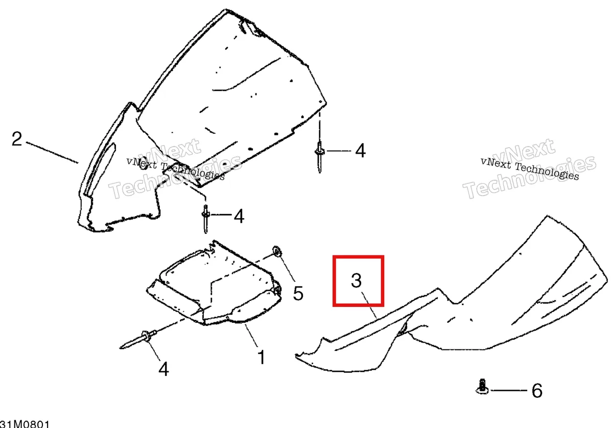 Деталь 502006662 на схеме узла 2008 Ski-Doo Mini Z Bottom Pan