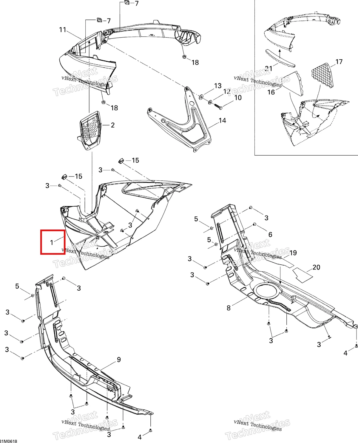 Деталь 502006727 на схеме узла 2006 Ski-Doo Mach Z 1000 SDI Adrenaline & X Bottom Pan