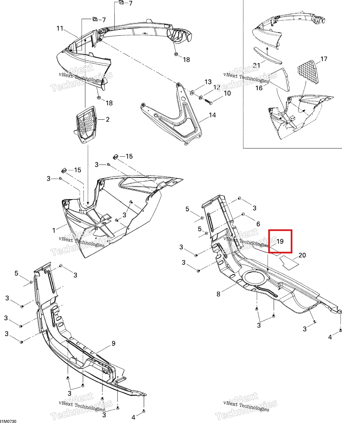 Деталь 502006809 на схеме узла 2007 Ski-Doo MACH Z Adrenaline Bottom Pan