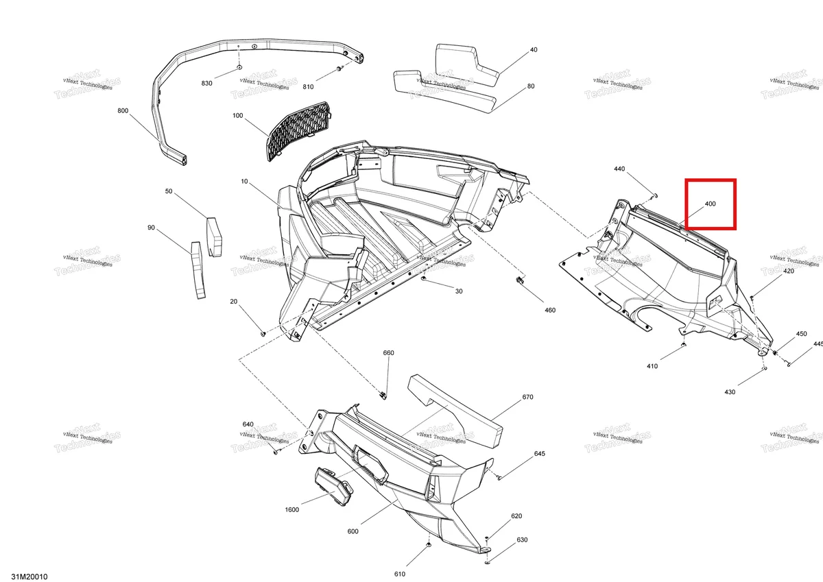 Деталь 502006965 на схеме узла 2020 Ski-Doo TUNDRA 550F Body - Bottom Pan