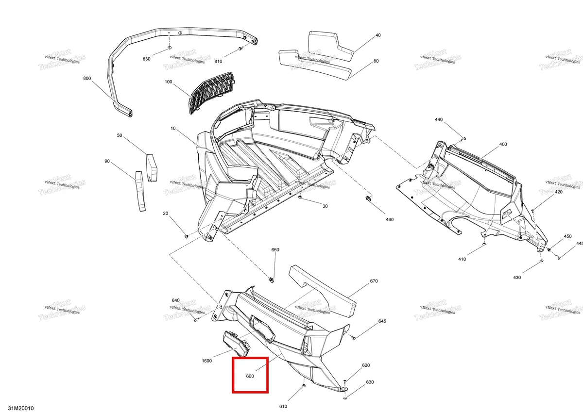 Деталь 502006966 на схеме узла 2020 Ski-Doo TUNDRA 550F Body - Bottom Pan