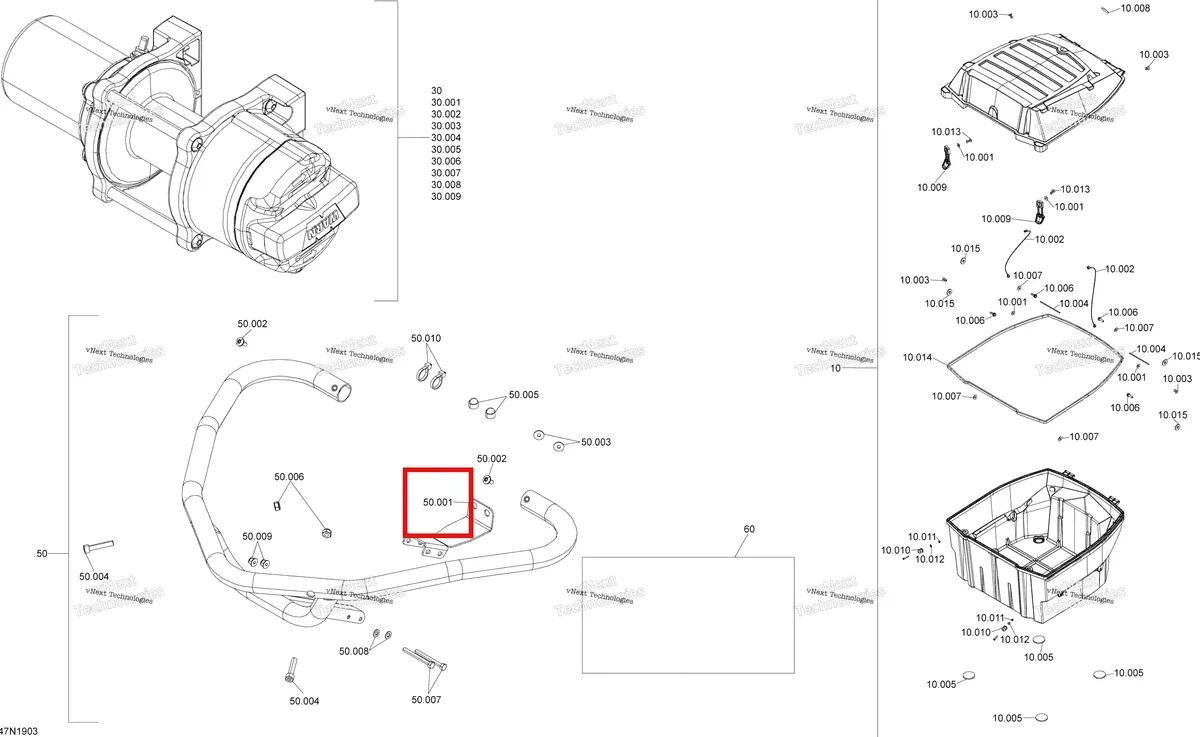 Деталь 502007022 (Деталь Lower Fastening Plate) на схеме узла 2019 Ski-Doo EXPEDITION LE-SE 600HO E-TEC Options - 600Ho E-Tec - Package Se
