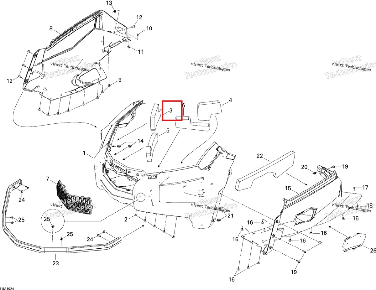 Деталь 502007040 на схеме узла 2010 Ski-Doo Skandic Tundra, STD, SPORT, LT Bottom Pan