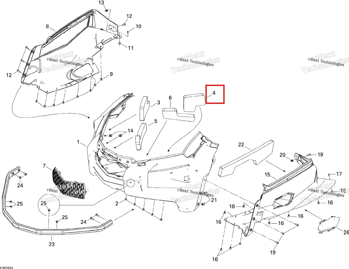 Деталь 502007041 на схеме узла 2010 Ski-Doo Skandic Tundra, STD, SPORT, LT Bottom Pan