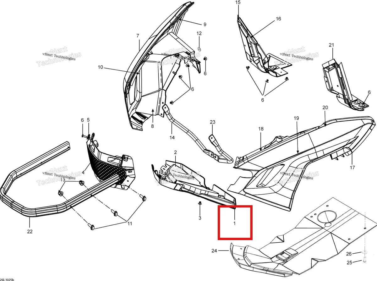 Деталь 502007082 (Облицовка нижняя передняя) на схеме узла 2010 Ski-Doo Expedition TUV SE 1200 REV-XU Bottom Pan Se