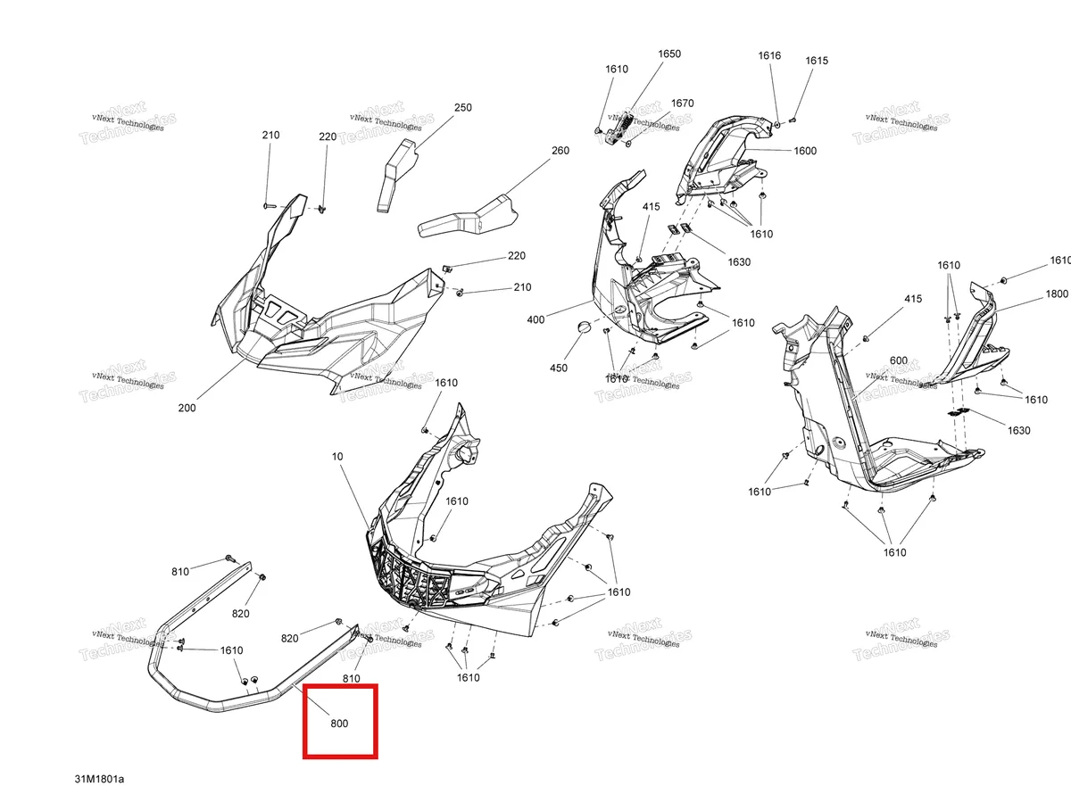 Деталь 502007176 на схеме узла 2018 Ski-Doo SUMMIT 600HO E-TEC Bottom Pan - 600Ho E-Tec